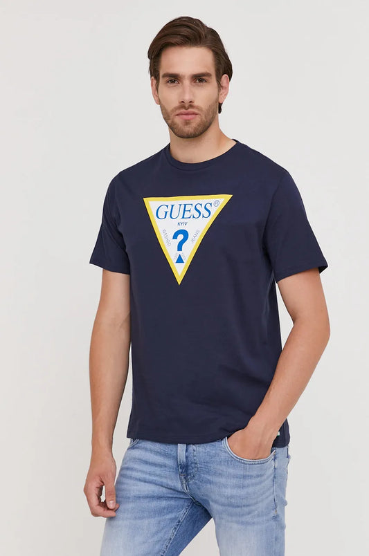 Guess Triangle  Logo Tee - Navy