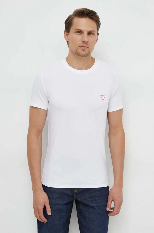 Guess Chest Logo Tee - White