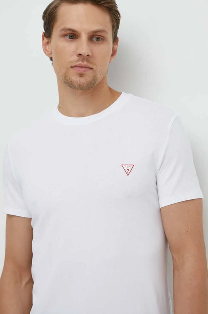 Guess Chest Logo Tee - White