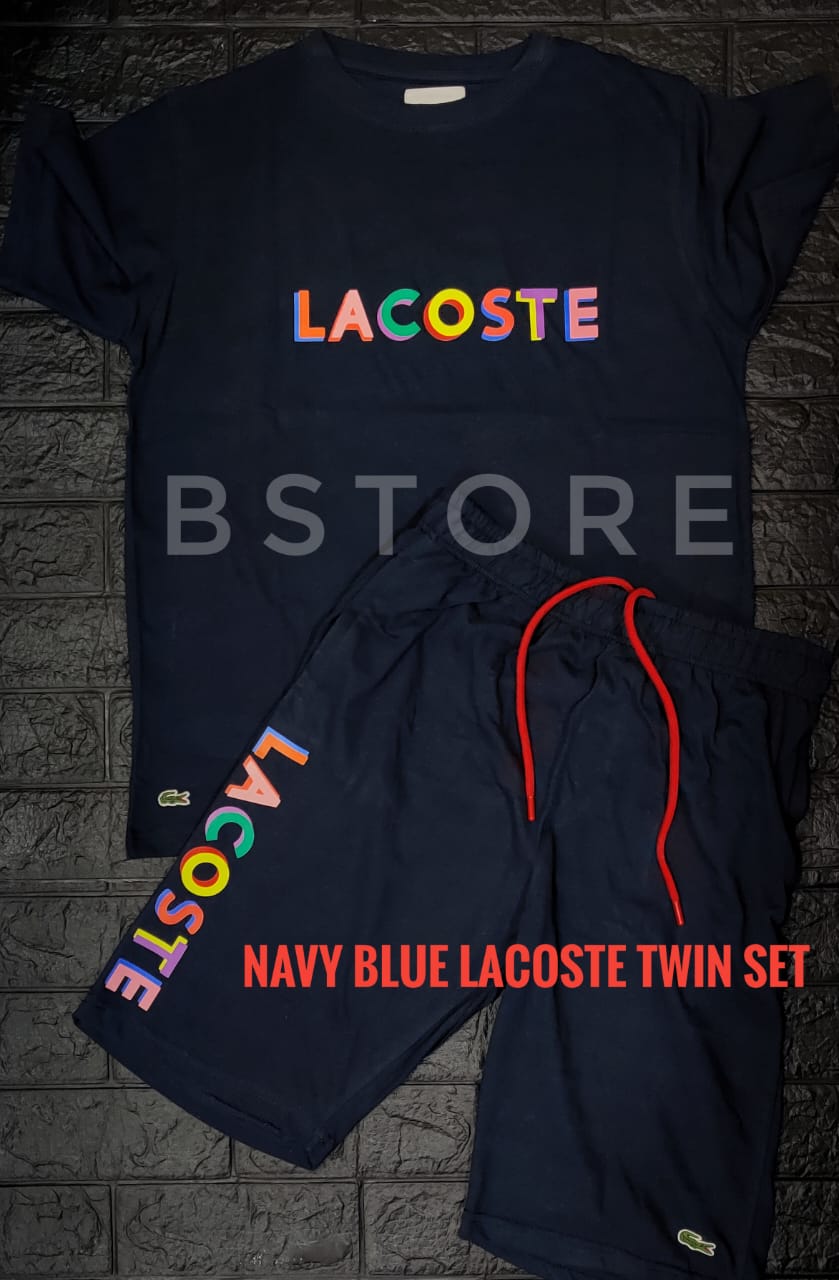 Lacoste Rainbow Writing Short Set - Navy