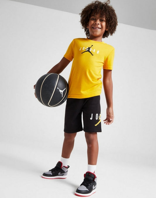 Air Jordan Boys Short Tee Set - Yellow/Black