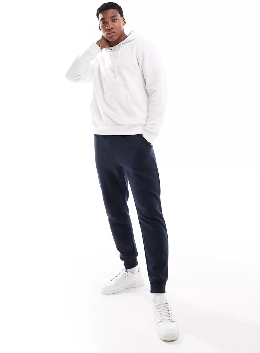 J&J Solid Fleece Hoodies - White