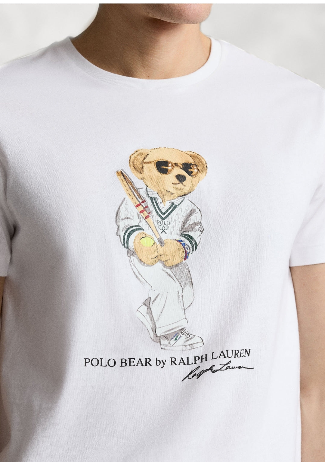 Polo Bear Tennis Player Tee - White