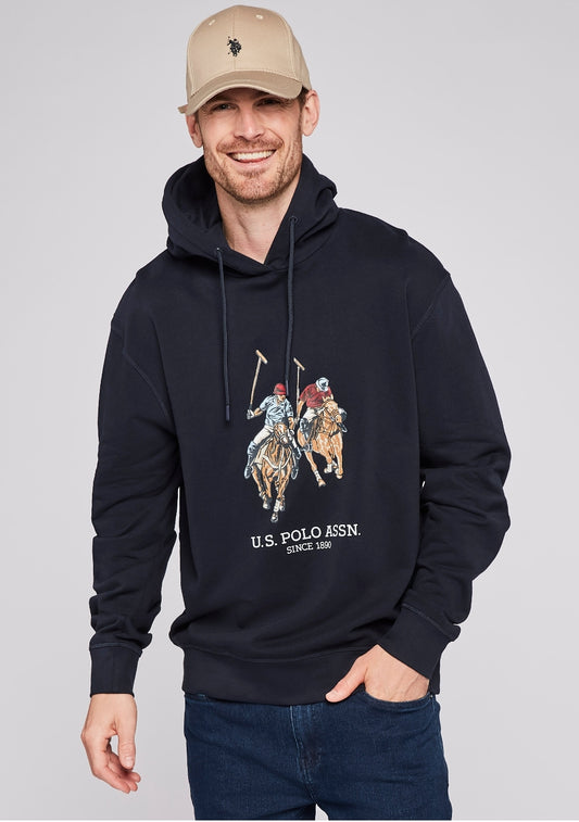 Us Polo Elaf Dual Pony Fleece Hoodie - Navy