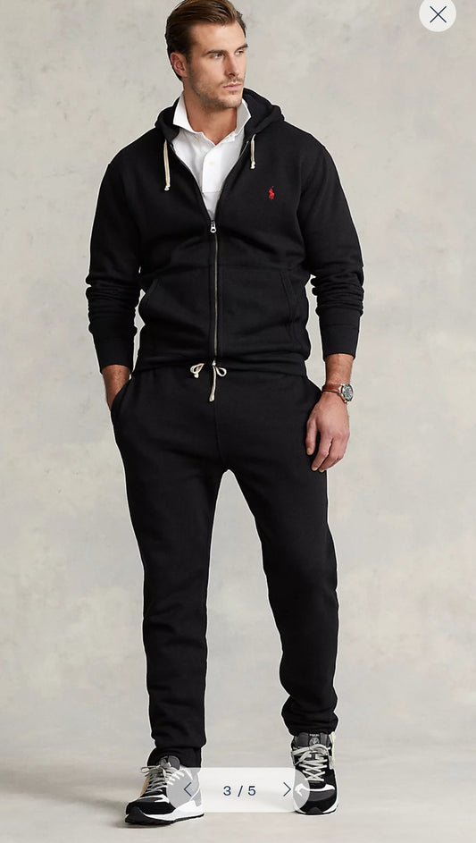 Polo Pony Tracksuit Fleece- Black