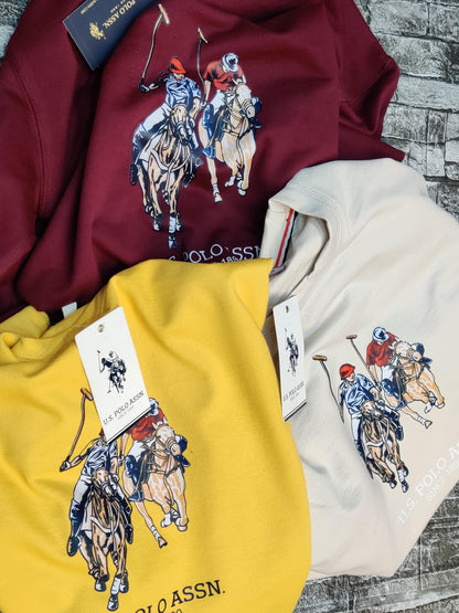 USPA Dual Pony Sweatshirt - Burgendy