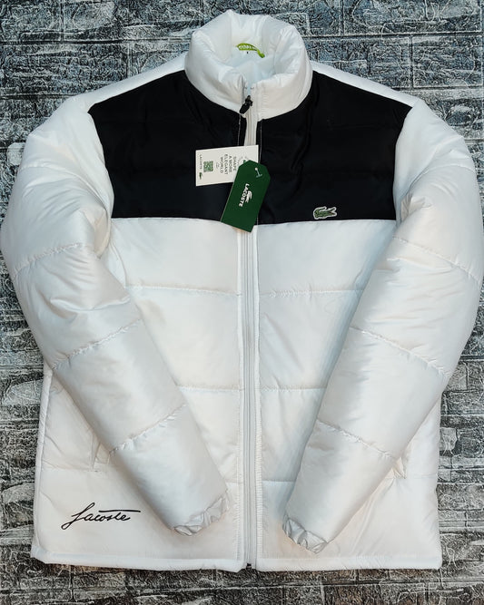 LACST Colorblock Puffer Jacket - White/Black