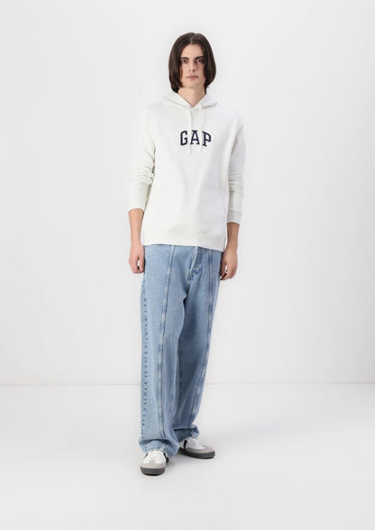 Gap Mid Logo Pullover Hoodie- White