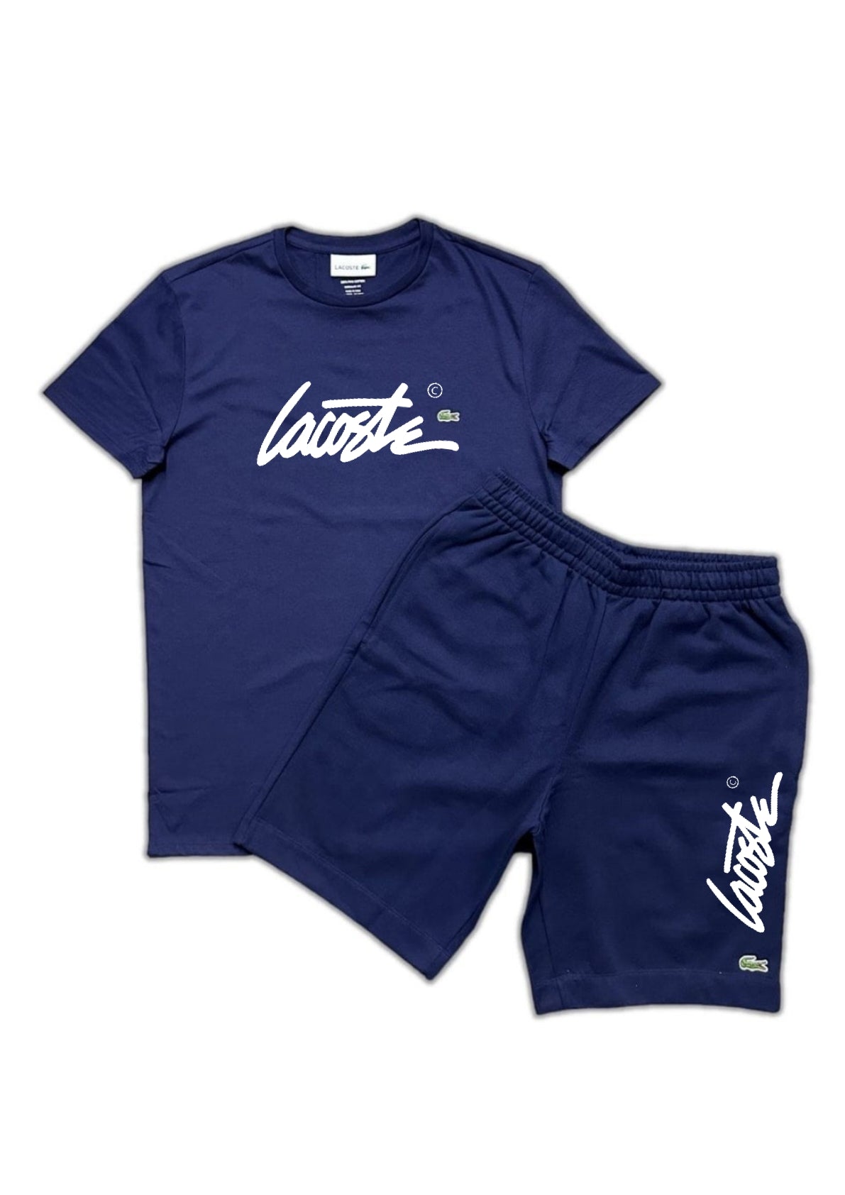 Lacoste Signature Short & Tee Set - Navy