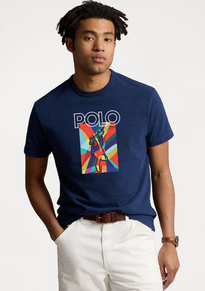 Polo Multi graphic Tee - Navy