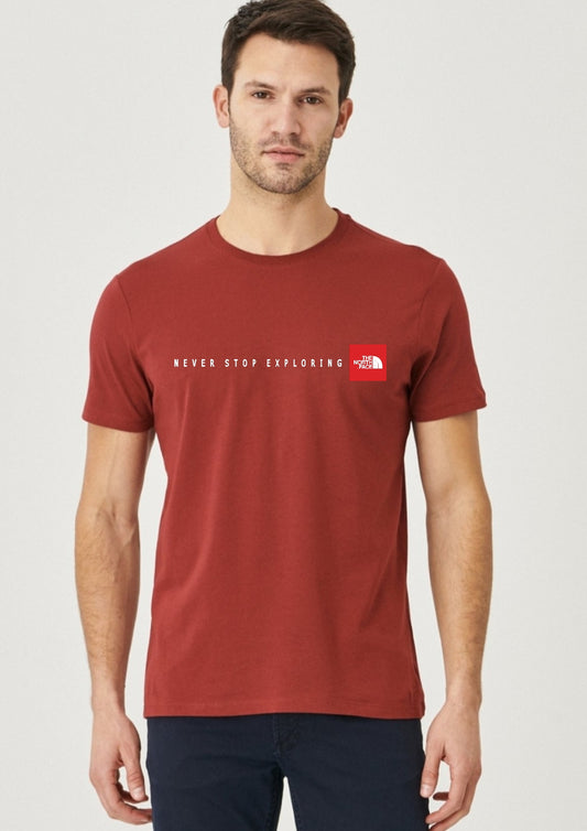 The North Face Never Stop Exploring Burgendy T-Shirt