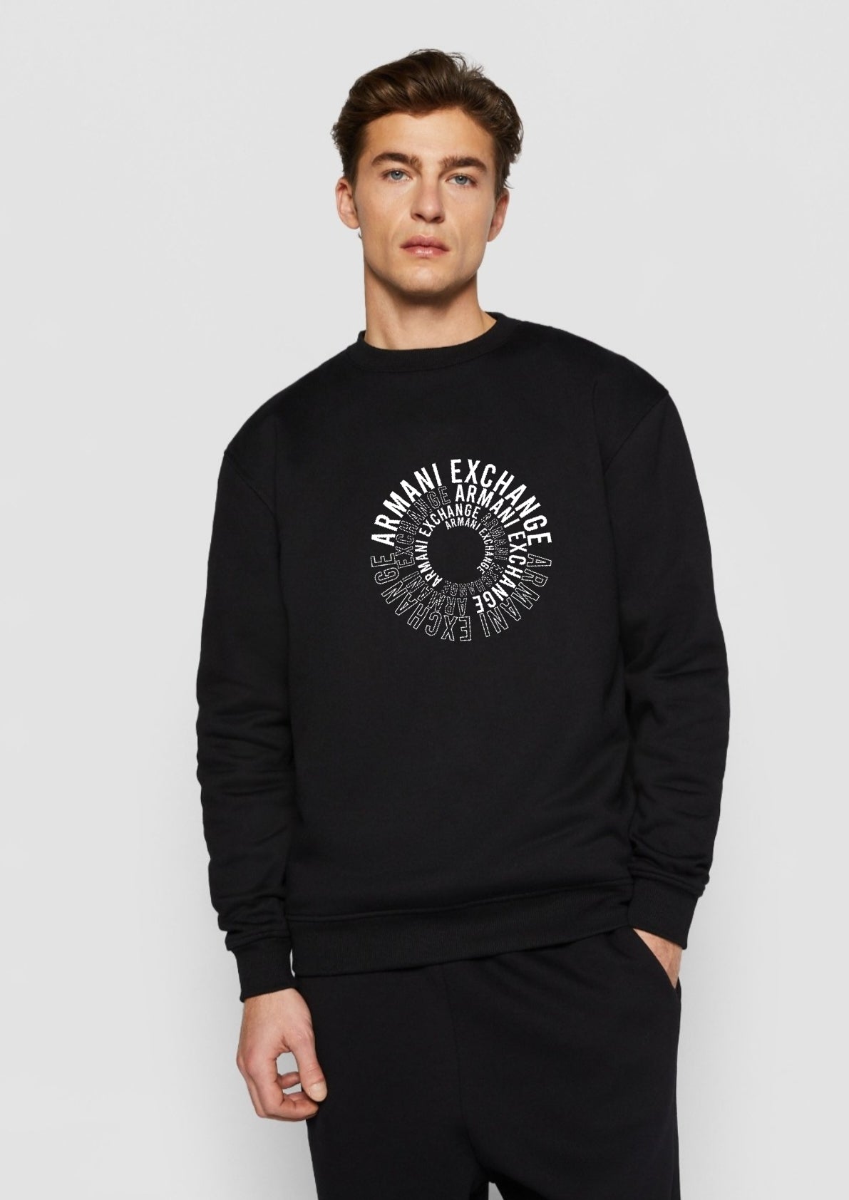 Armani Exchange Swirl Logo Sweatshirt - Heather Gray