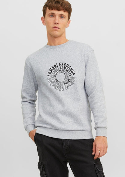 Armani Exchange Swirl Logo Sweatshirt - Heather Gray