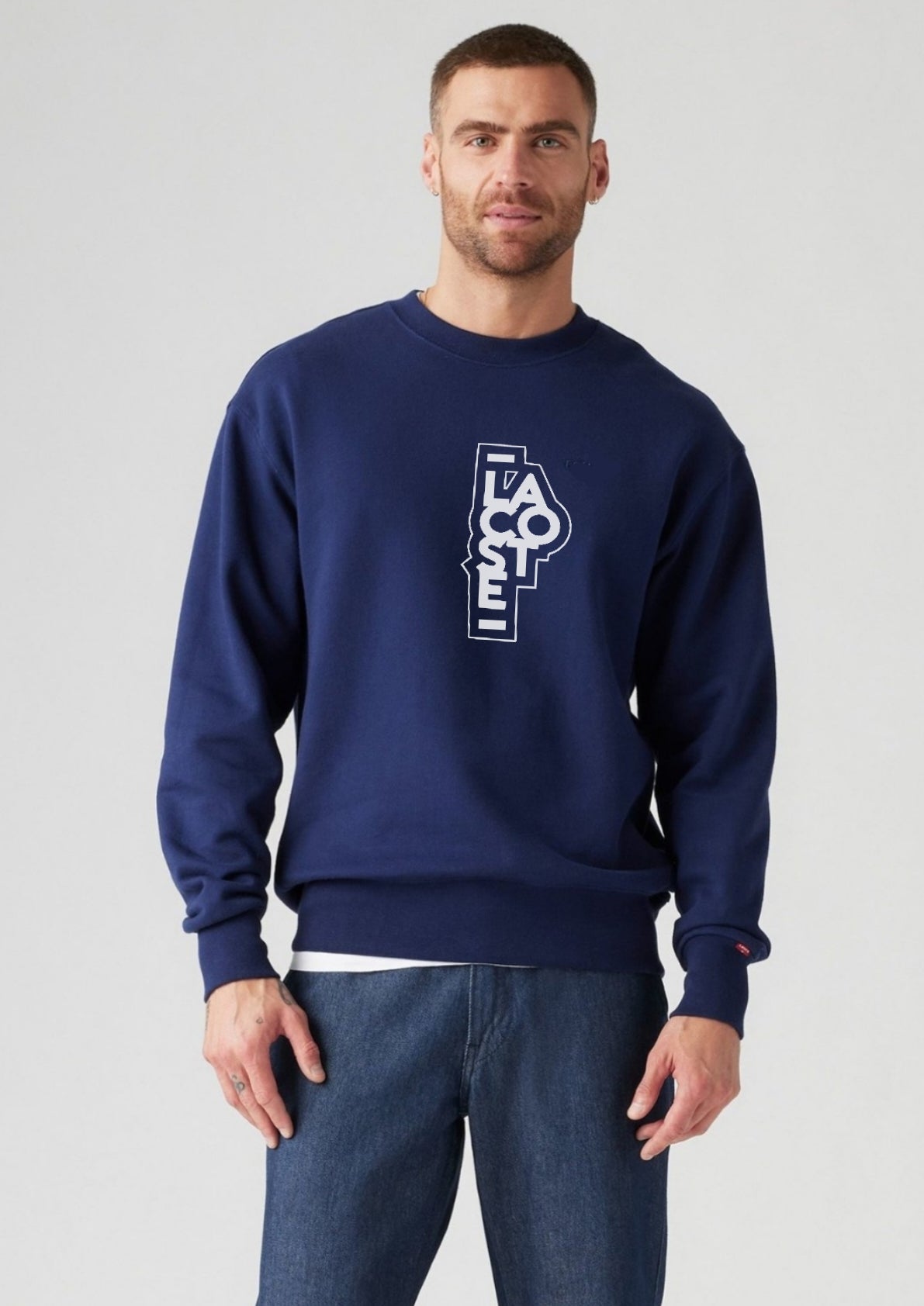 Lacoste Vertical Signature Sweatshirt - Navy