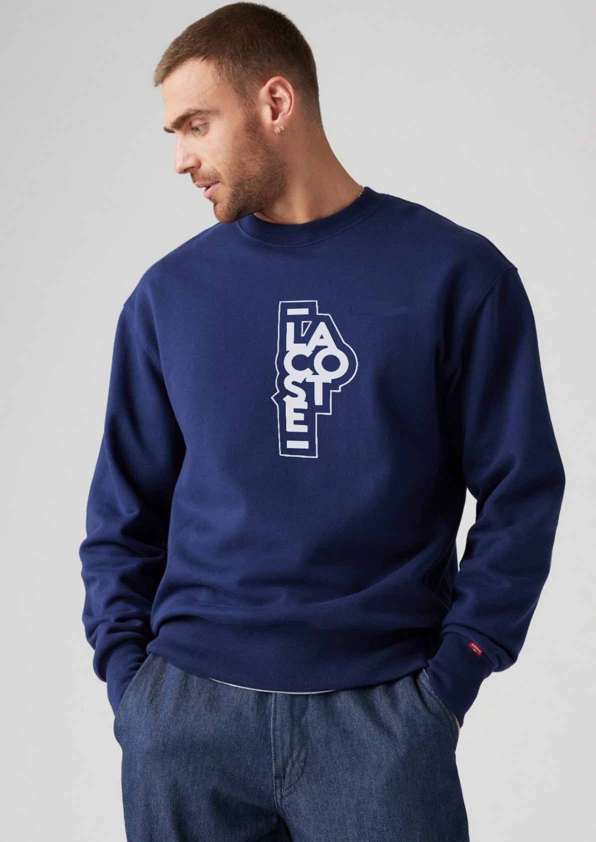 Lacoste Vertical Signature Sweatshirt - Navy