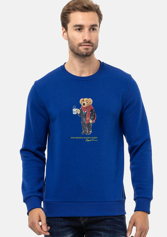 Polo Coffee Bear  Sweatshirt - Royal Blue