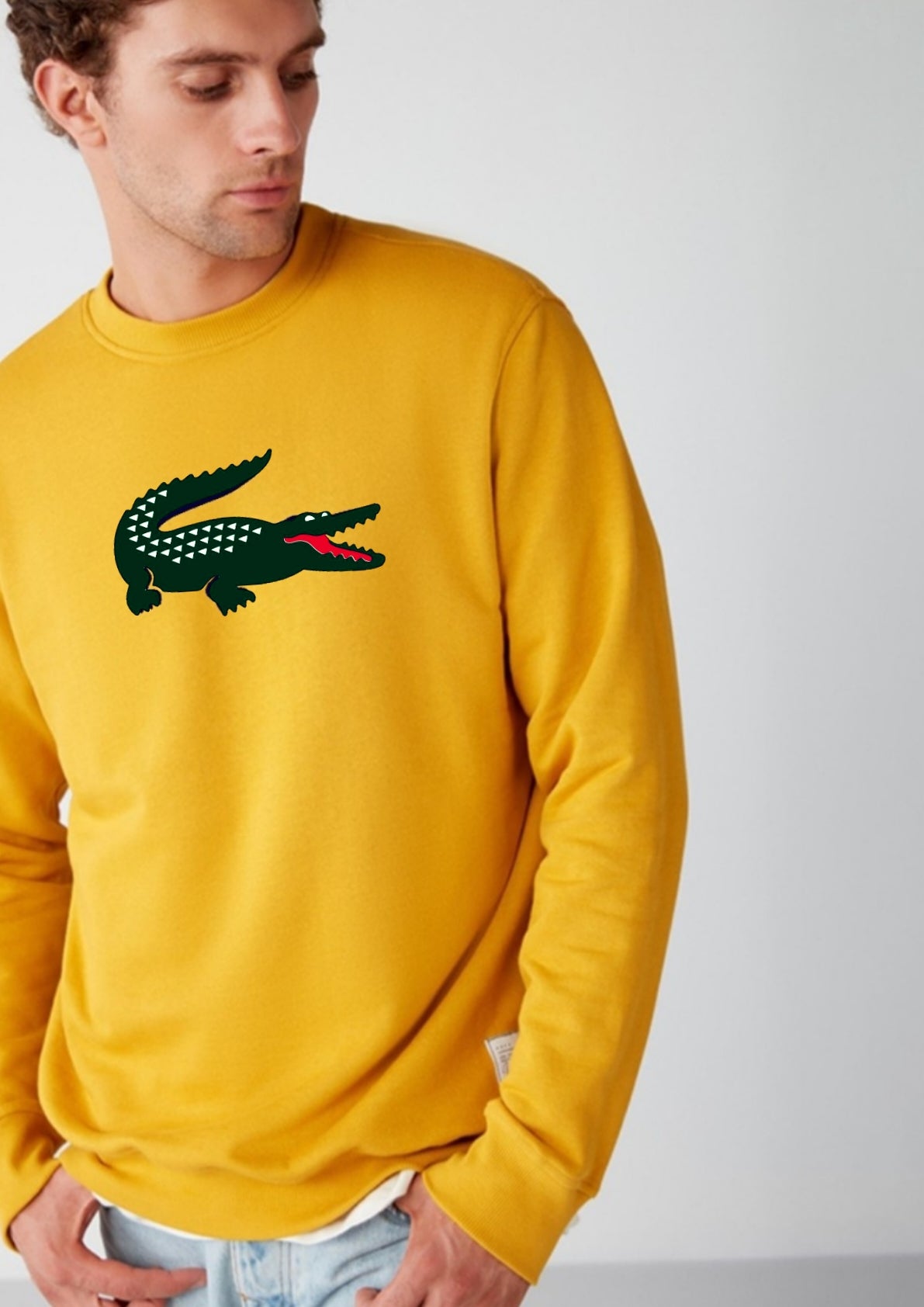 Lacoste yellow sweatshirt hotsell