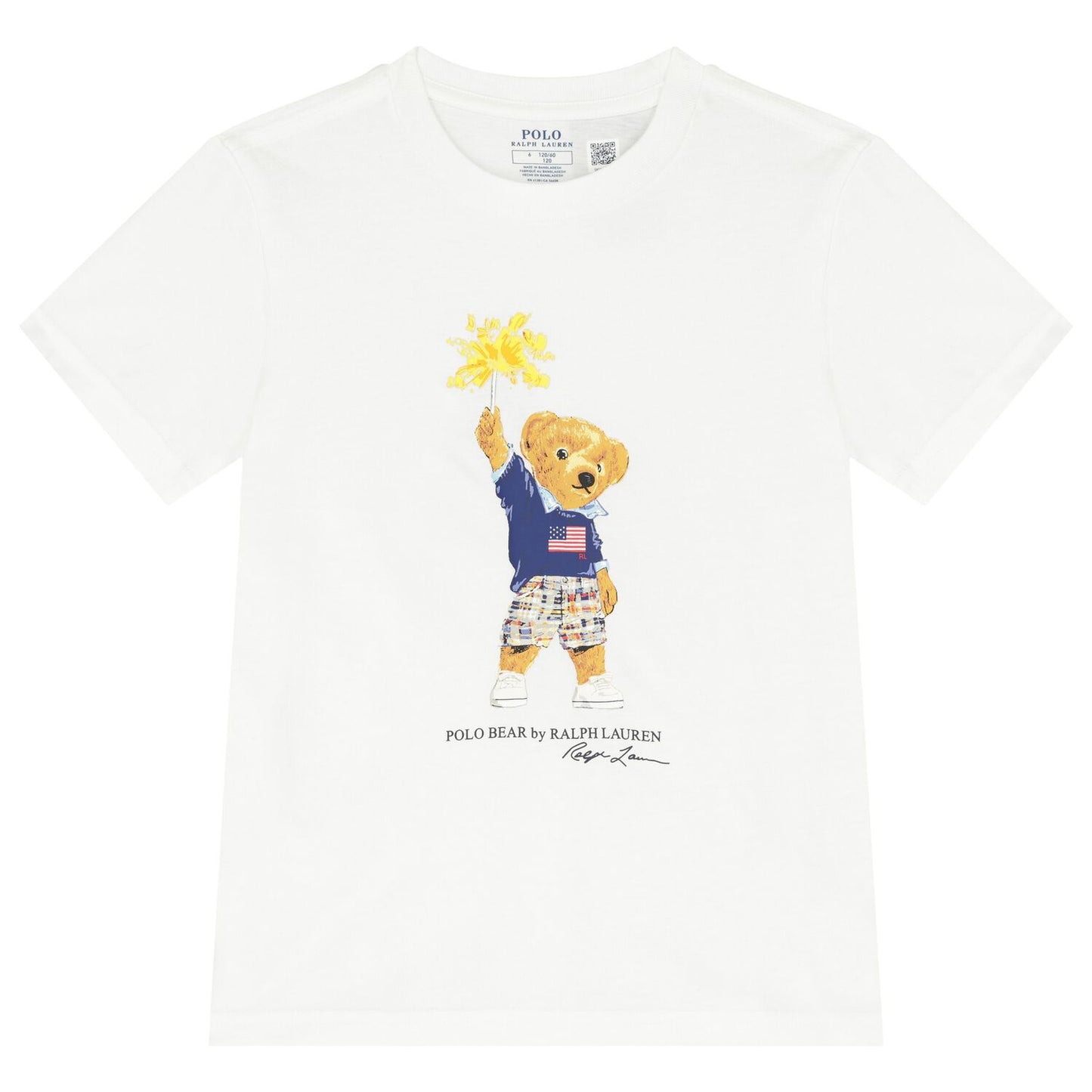 Boys Firework Bear Shirt - White