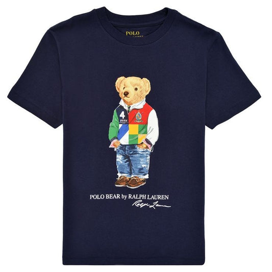 Boys Polo Bear Shirt - Navy