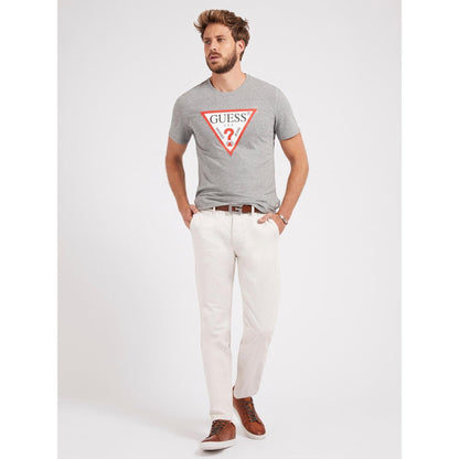 Guess Triangle Vintage Logo Tee - Heather Gray