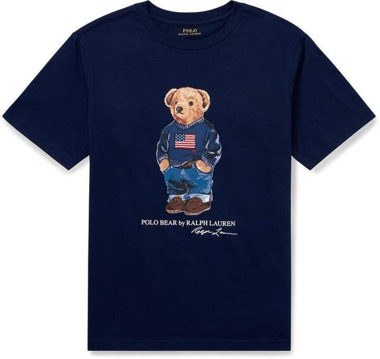Boys Polo Bear Flag Shirt - Blue