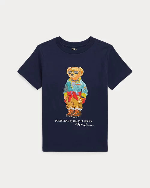 Boys Polo Bear Shirt - Navy